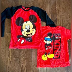 Disney Mickey Mouse Long Sleeve and Short Sleeve t-shirt duo! Big Kid Sz 10-12